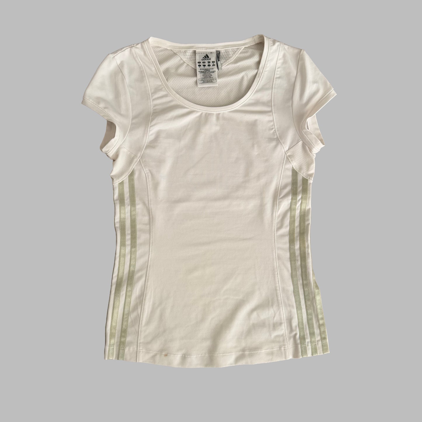 Y2K Adidas Three Stripe Synched Activewear Top - S