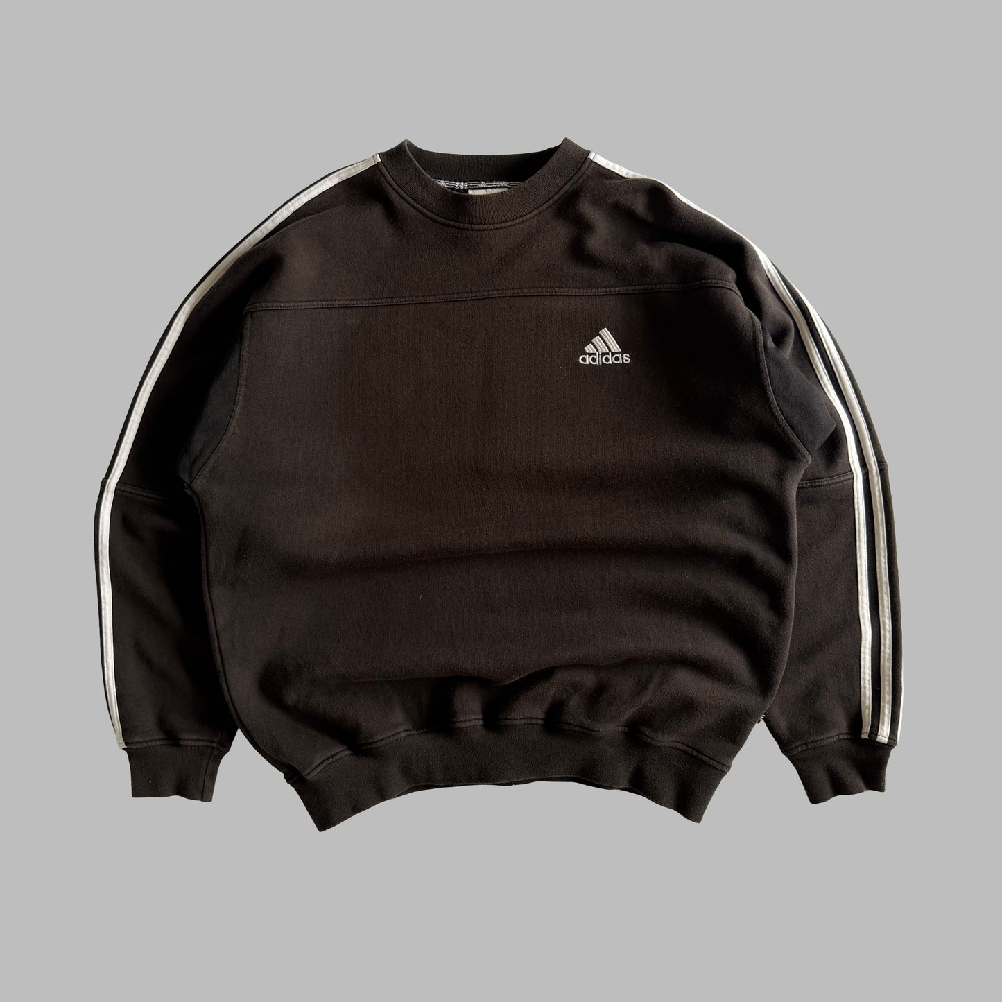 90s Adidas Three Stripe Sweatshirt - Large