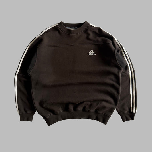 90s Adidas Three Stripe Sweatshirt - Large