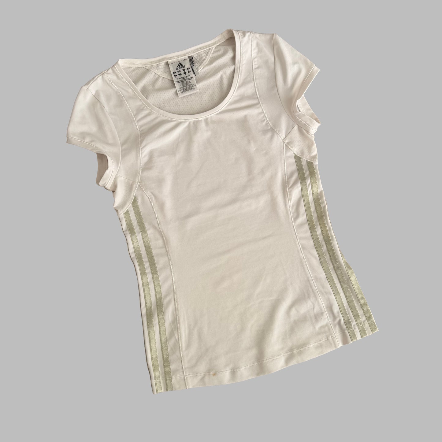 Y2K Adidas Three Stripe Synched Activewear Top - S