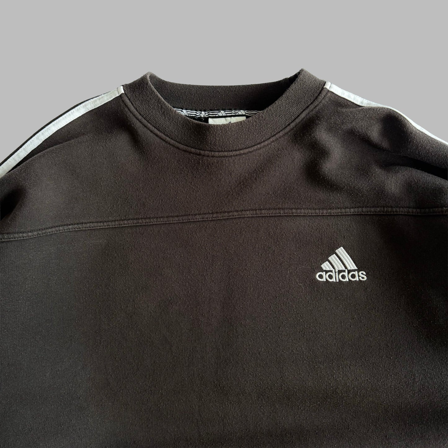 90s Adidas Three Stripe Sweatshirt - Large