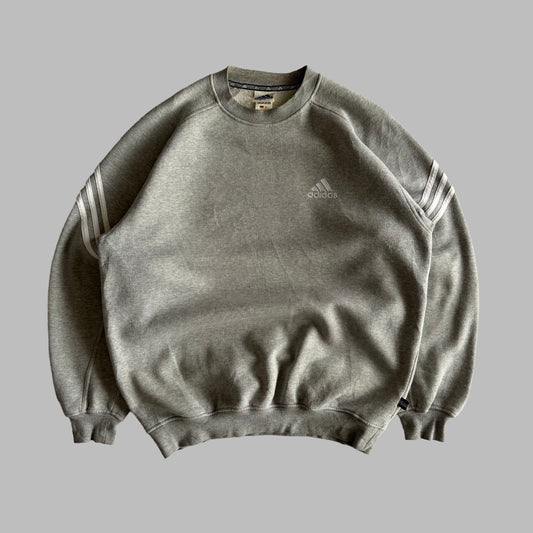 90s Adidas Three Stripe Sweatshirt - Large