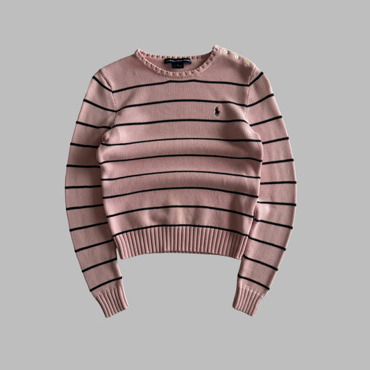 Y2K Polo Ralph Lauren Striped Heavy Knit - M