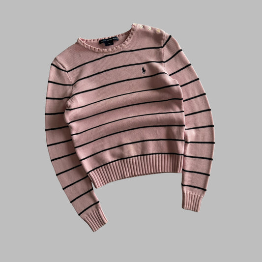 Y2K Polo Ralph Lauren Striped Heavy Knit - M