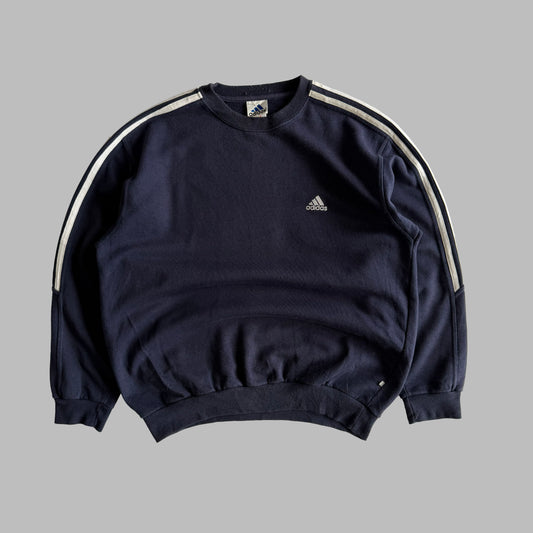 90s Adidas Three Stripe Sweatshirt - Medium