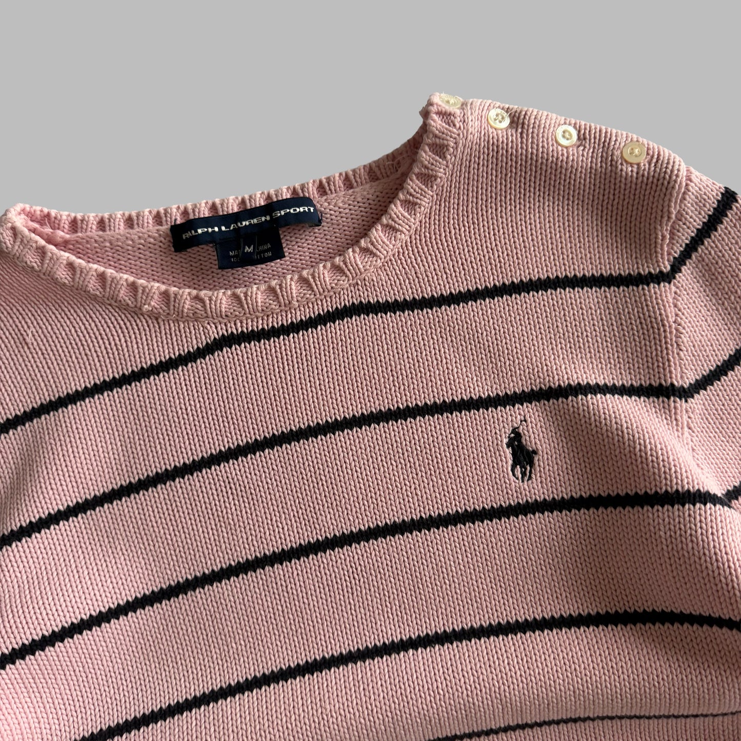 Y2K Polo Ralph Lauren Striped Heavy Knit - M
