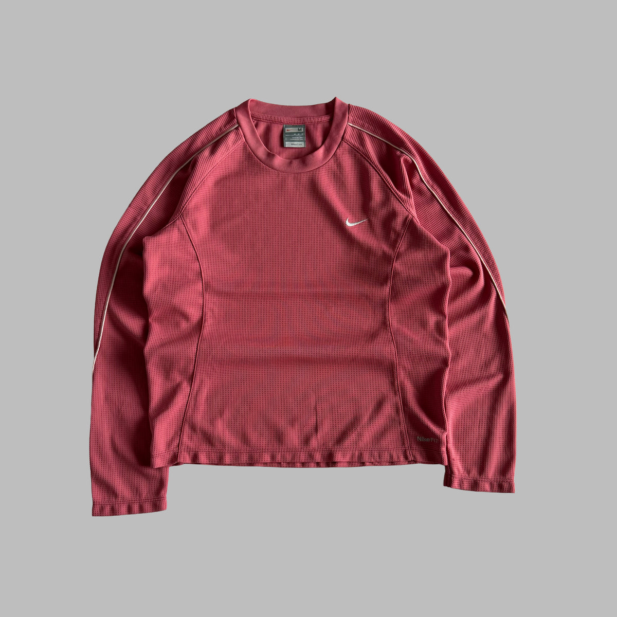 Y2K Nike Waffle Activewear Long Sleeve Top - M