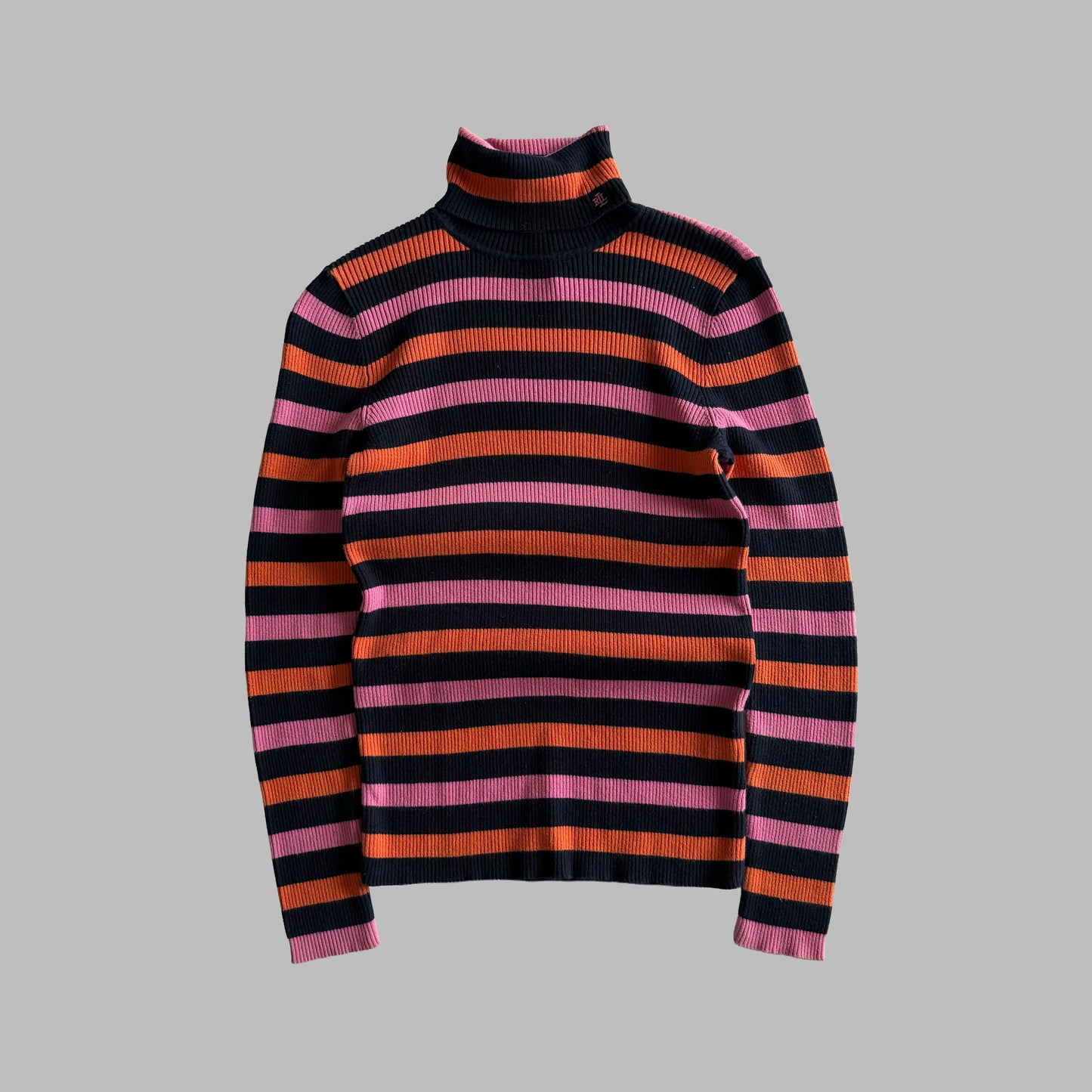 Y2K Polo Ralph Lauren Striped Turtle Neck Knit - M