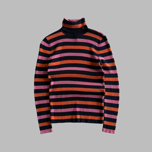 Y2K Polo Ralph Lauren Striped Turtle Neck Knit - M