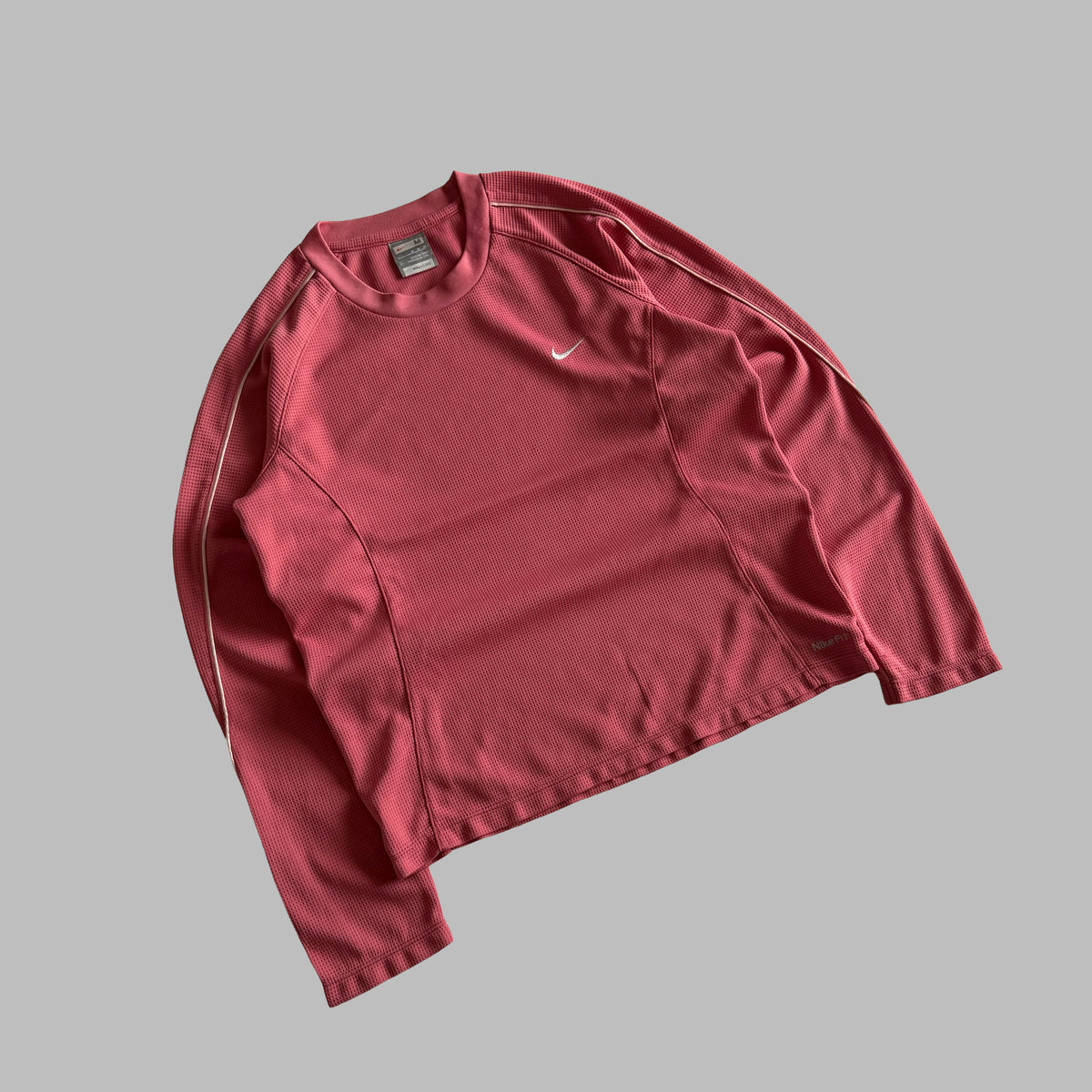 Y2K Nike Waffle Activewear Long Sleeve Top - M
