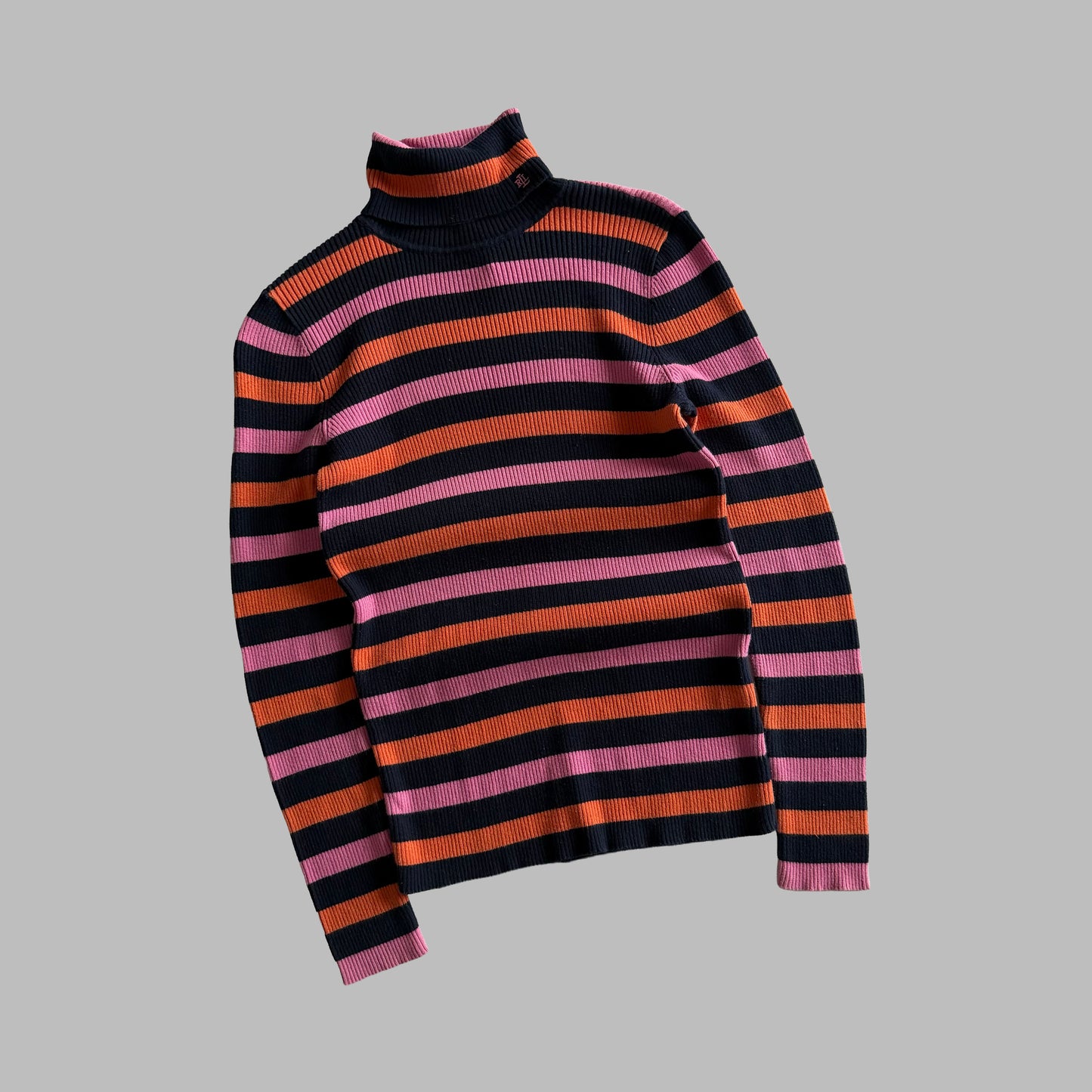 Y2K Polo Ralph Lauren Striped Turtle Neck Knit - M