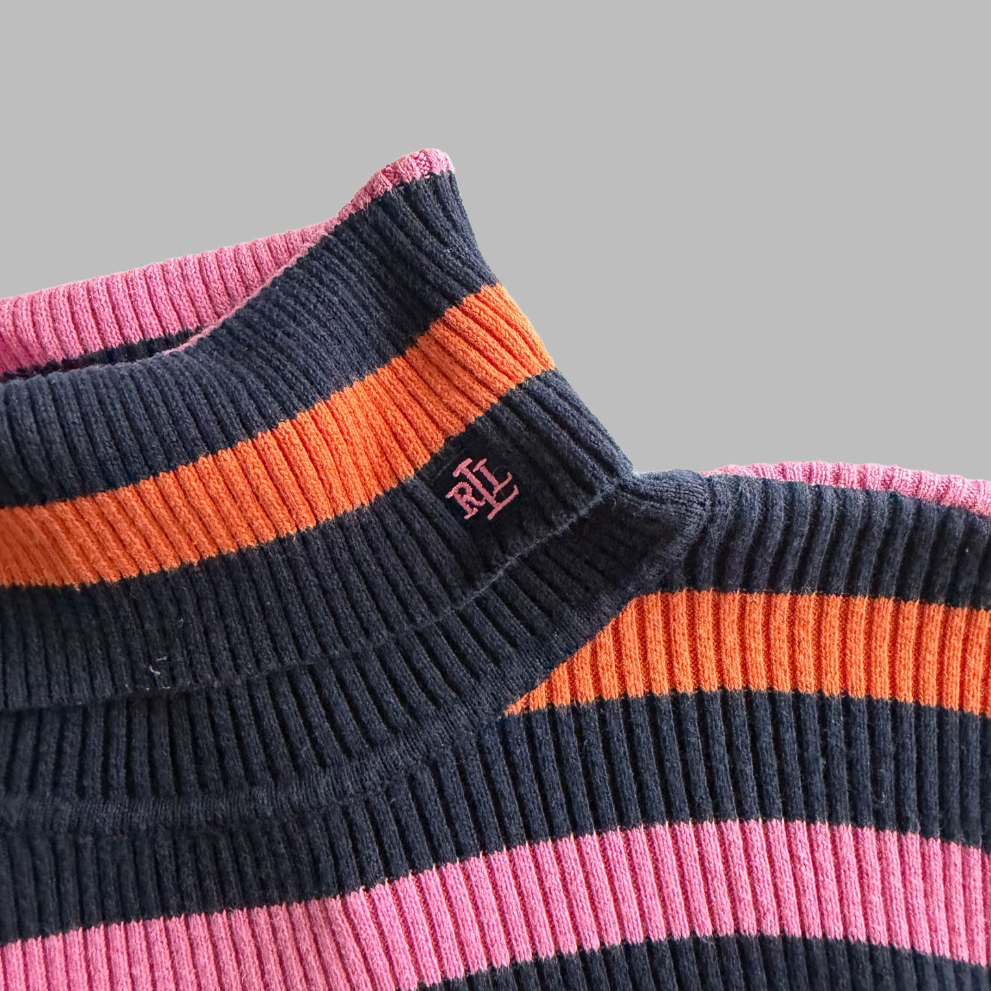 Y2K Polo Ralph Lauren Striped Turtle Neck Knit - M