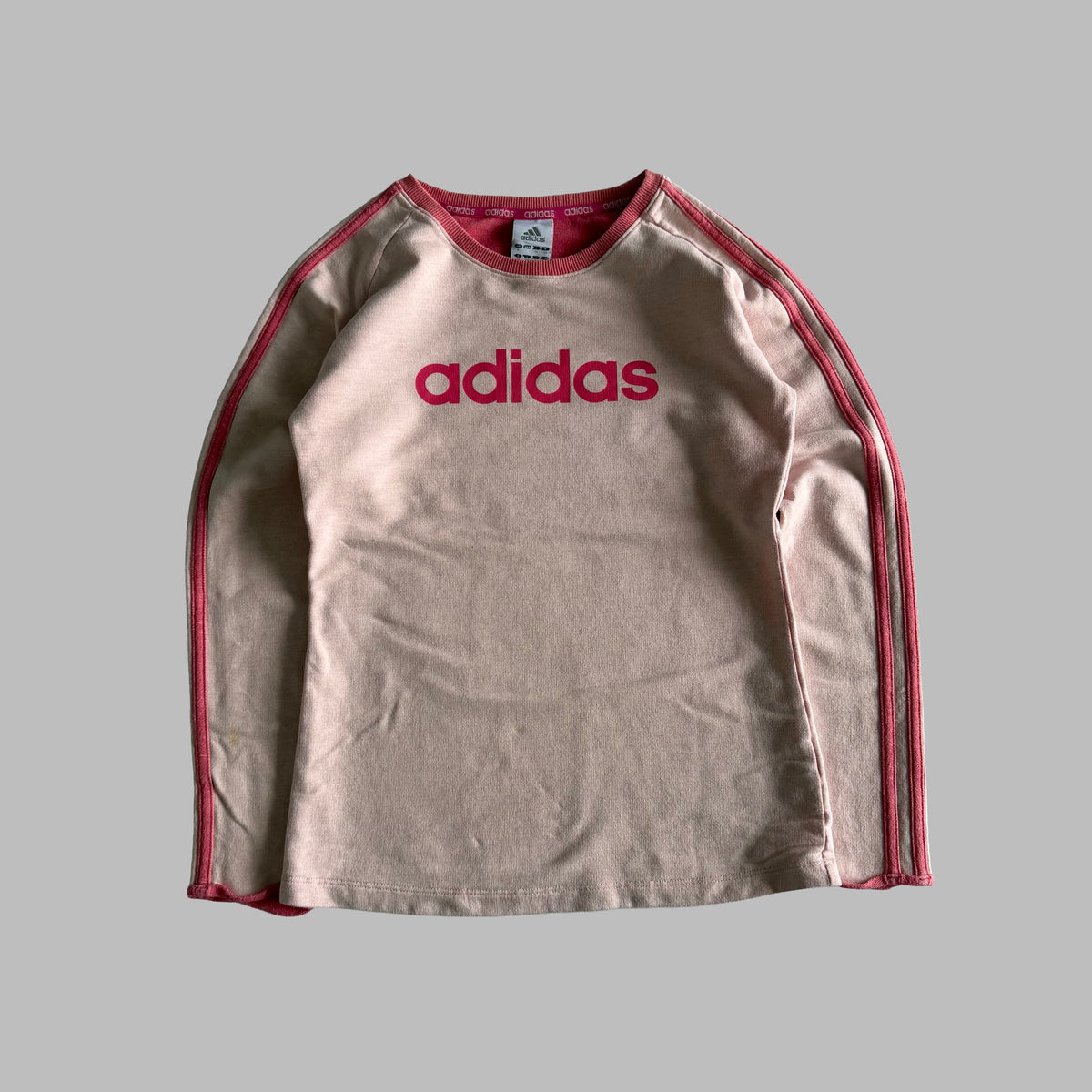 Y2K Adidas Spell Out Three Stripe Long Sleeve - S