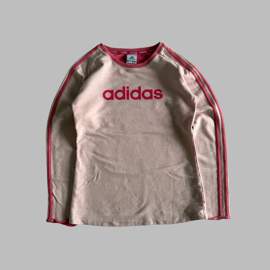 Y2K Adidas Spell Out Three Stripe Long Sleeve - S