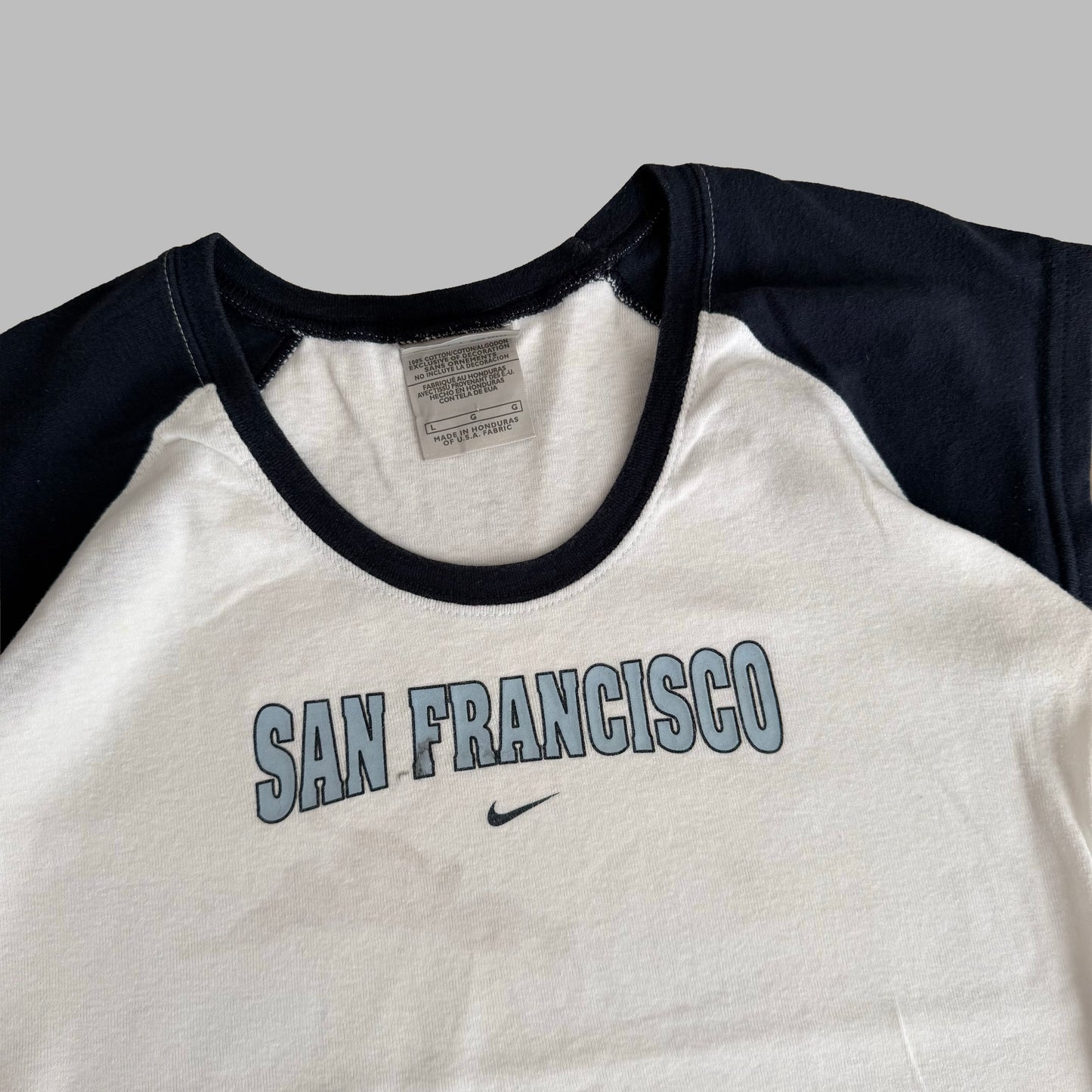 Y2K Nike Raglan Baby Tee - M/L