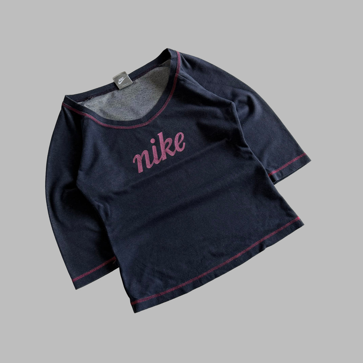 Y2K Nike Spell Out 3/4 Sleeve Long Sleeve - M