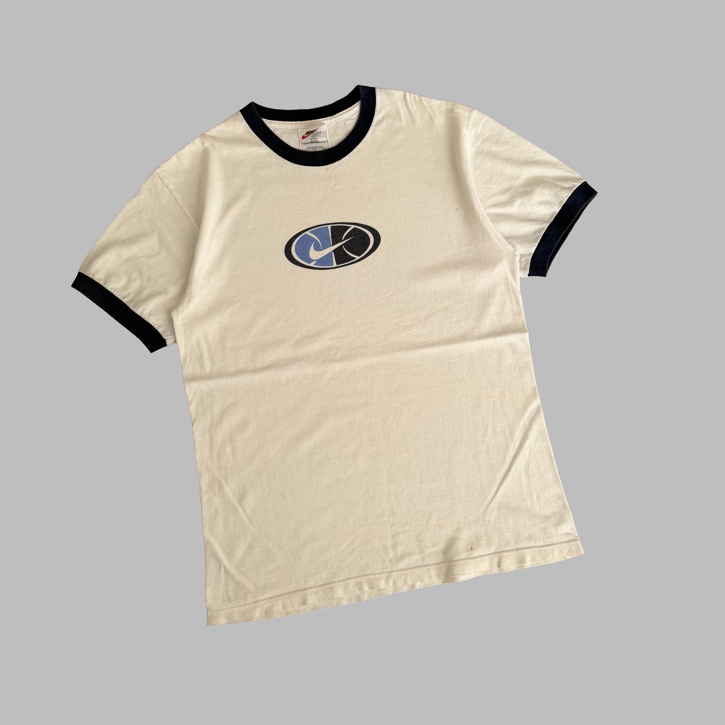 Y2K Nike Centre Swoosh Ringer Tee - L