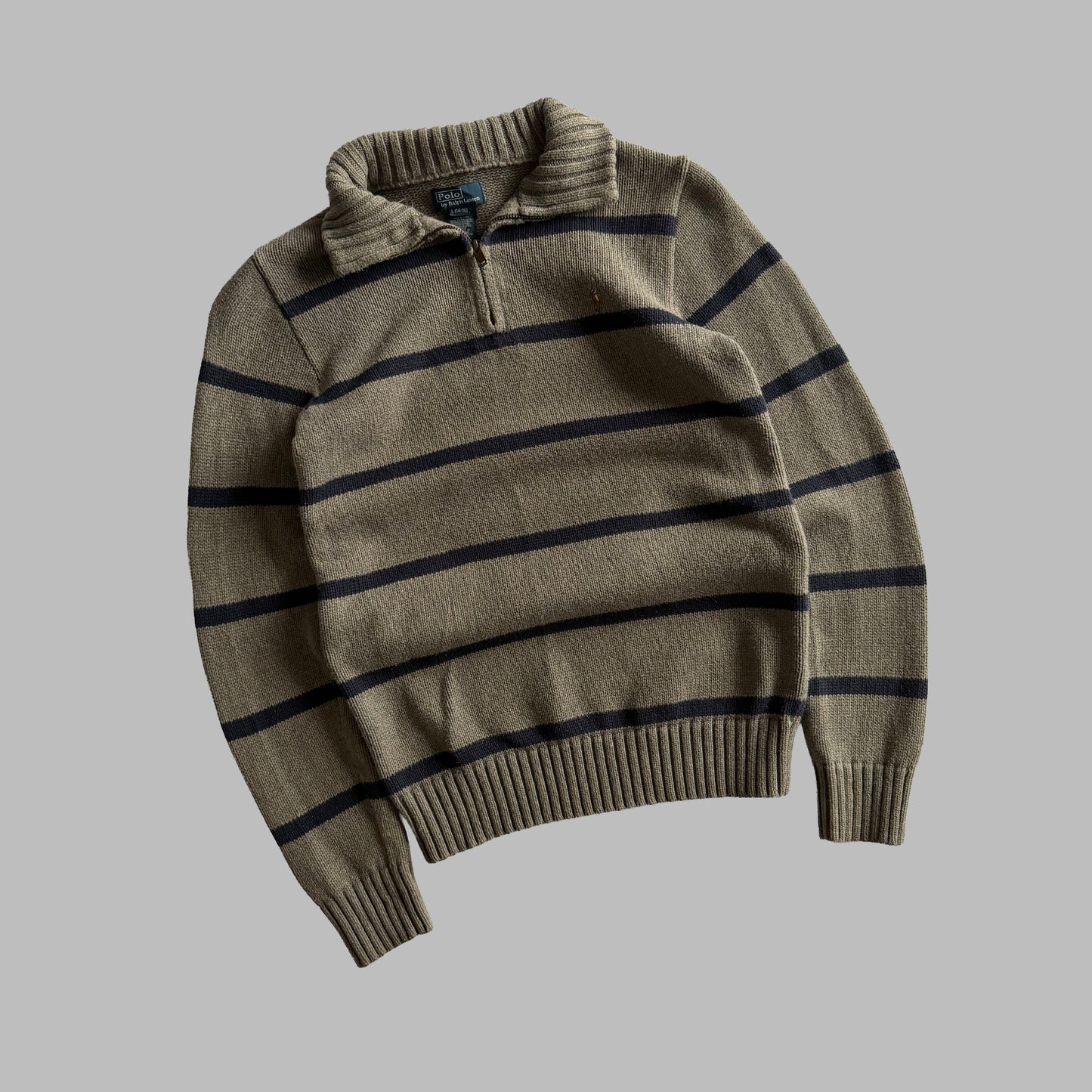90s Polo Ralph Lauren Striped Quarter Zip - S