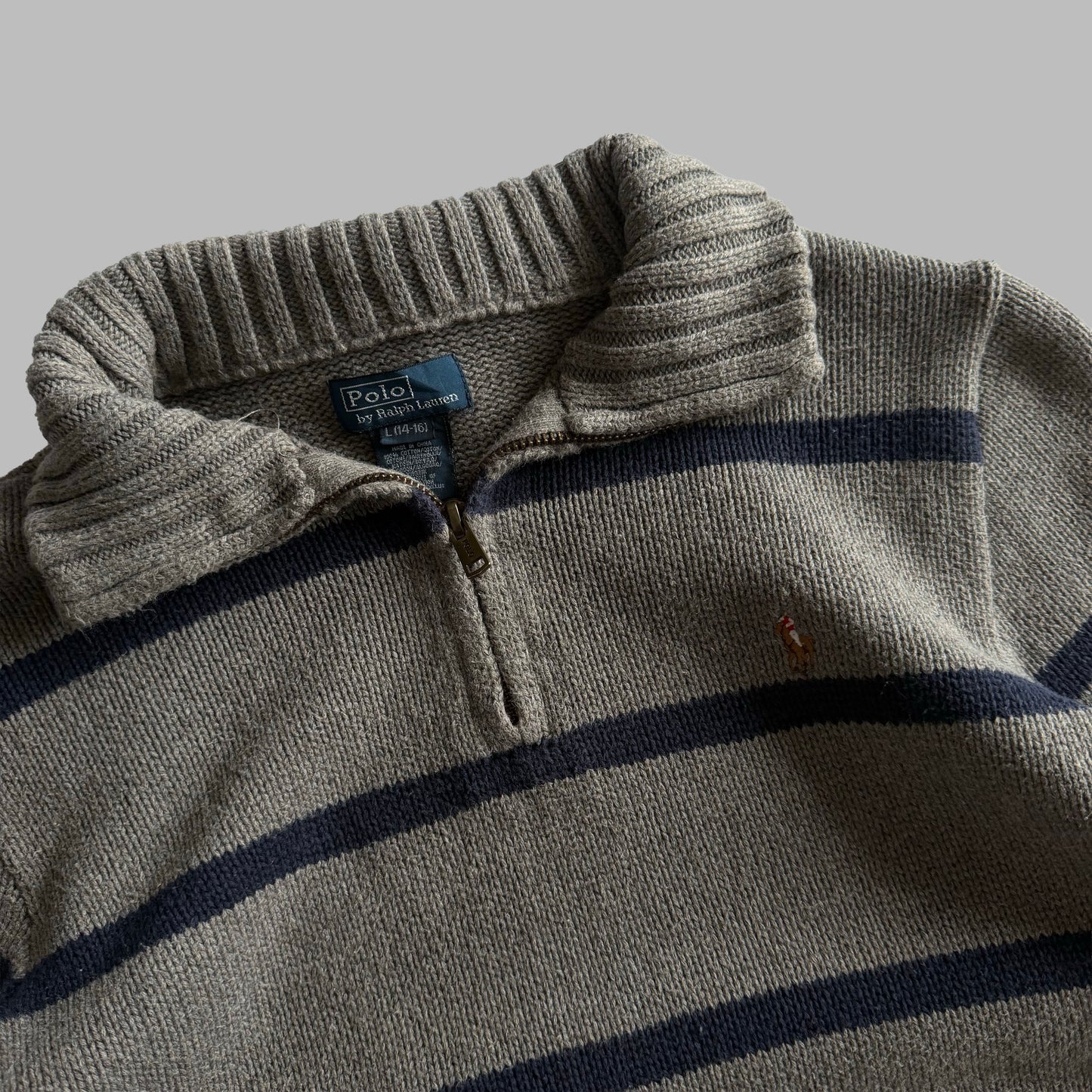 90s Polo Ralph Lauren Striped Quarter Zip - S