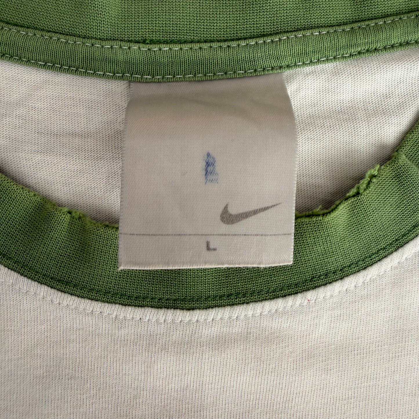 Y2K Nike Spell Out Ringer T-Shirt - M
