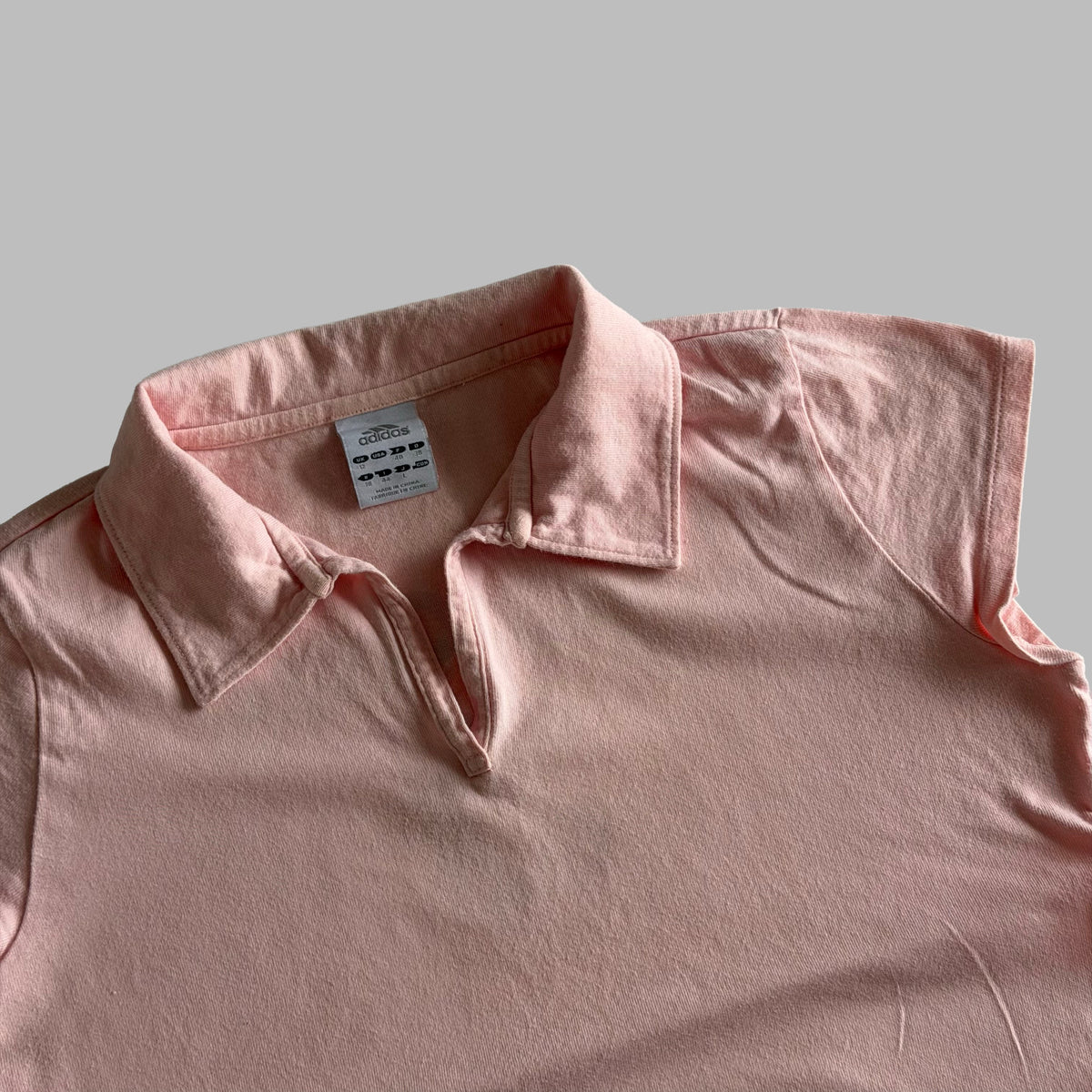 Y2K Adidas Spell Out Polo Top - L