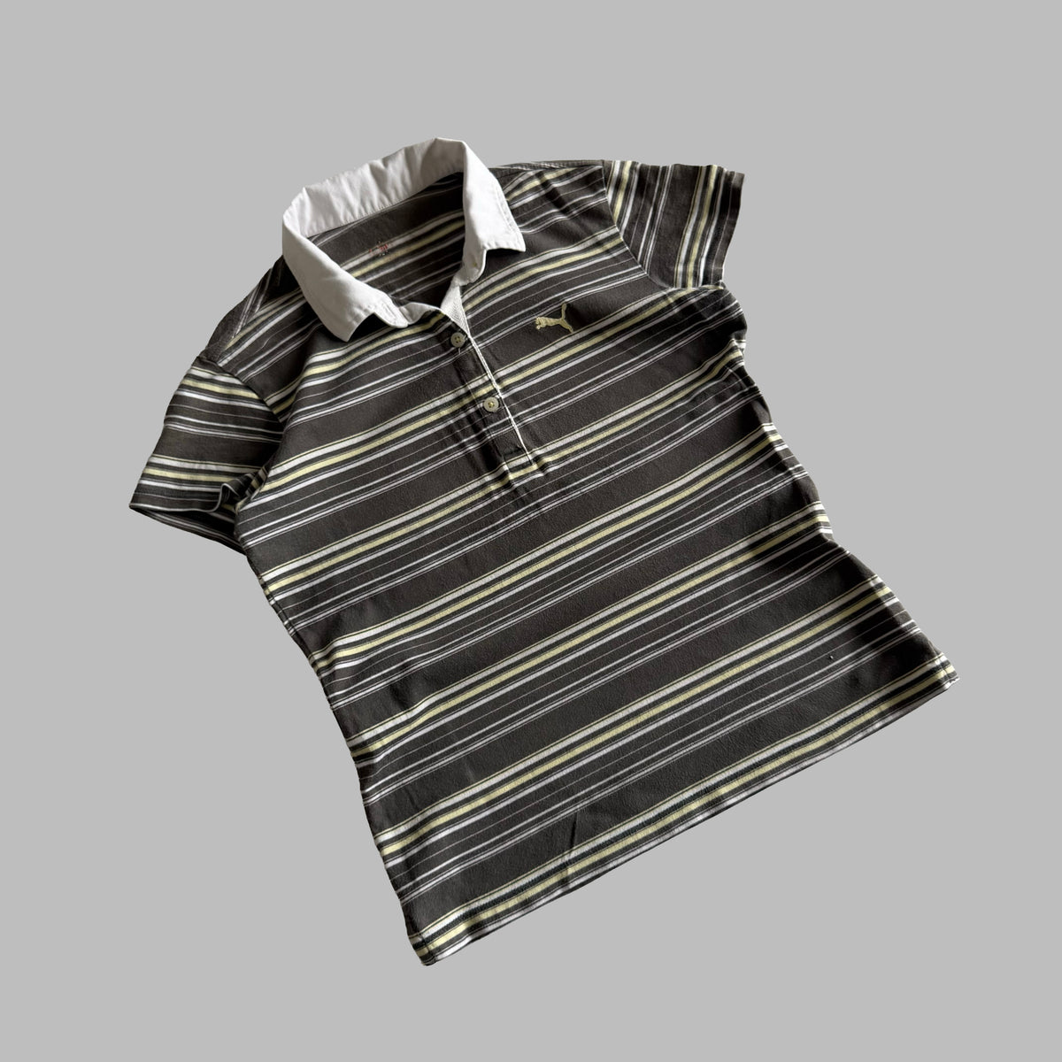 Puma Striped Polo Top - S