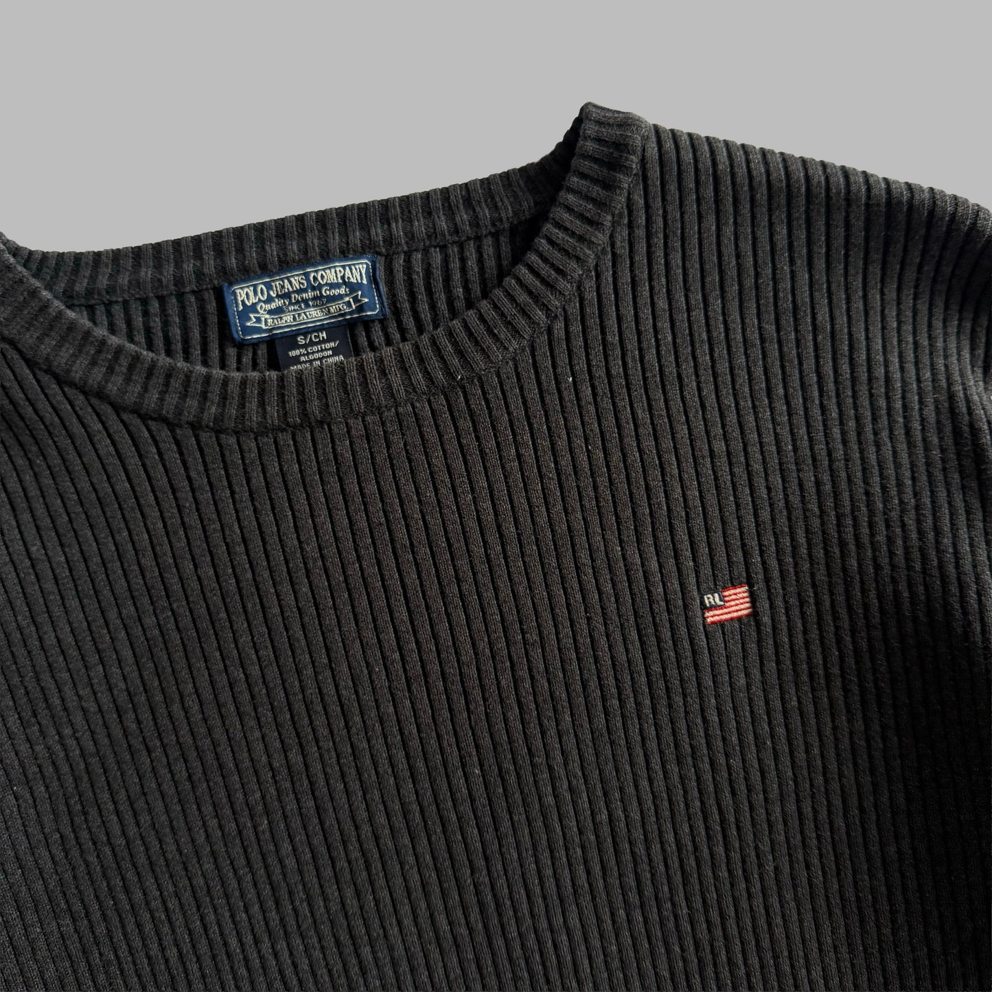 Y2K Ralph Lauren Polo Jeans Ribbed Pullover - S