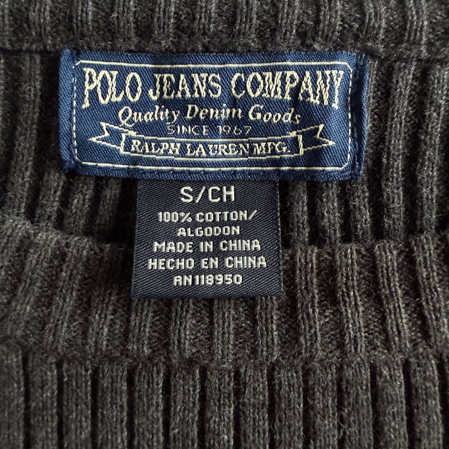 Y2K Ralph Lauren Polo Jeans Ribbed Pullover - S