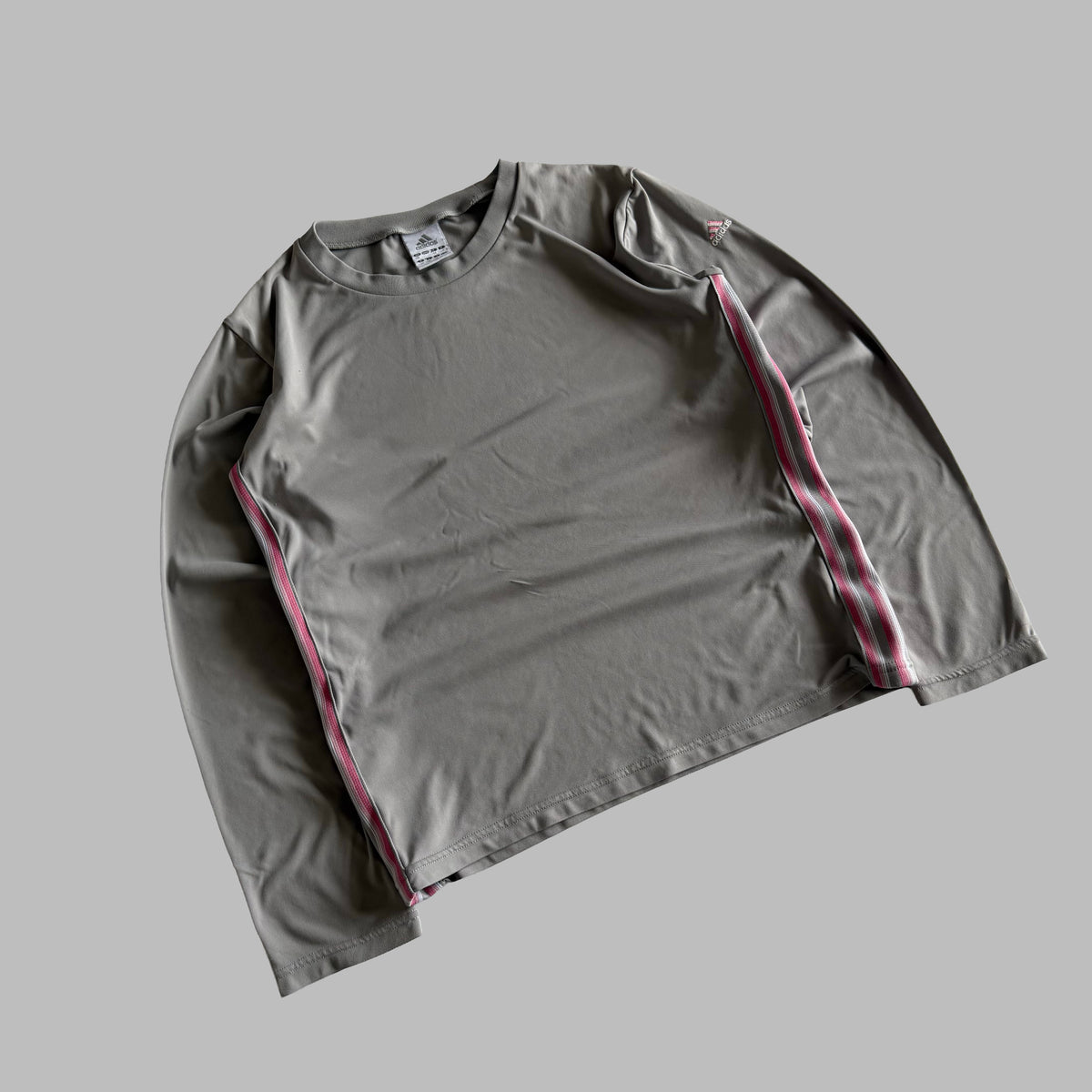 Y2K Adidas Striped Long Sleeve Top - M