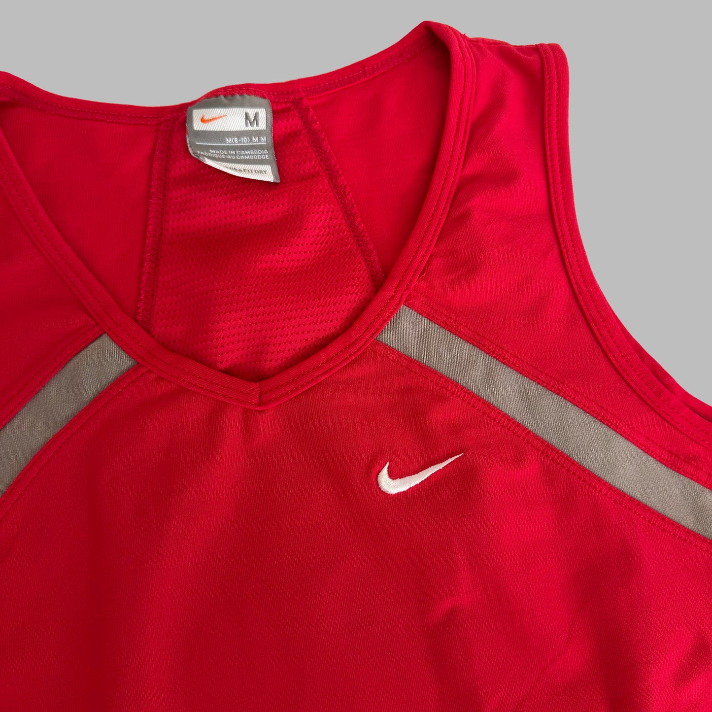 Y2K Nike Panelled Activewear Top - M