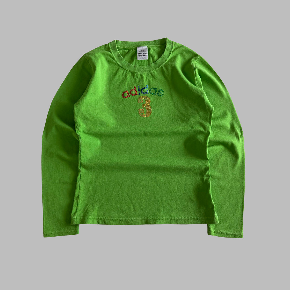 Y2K Adidas Sequin Spell Out Long Sleeve - S