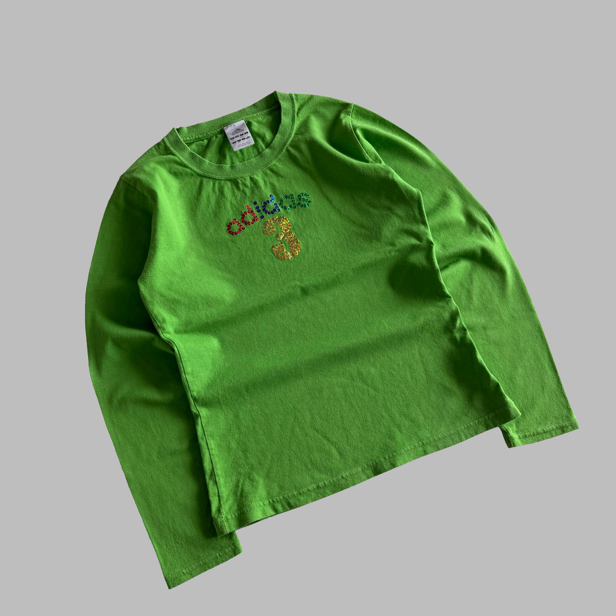 Y2K Adidas Sequin Spell Out Long Sleeve - S