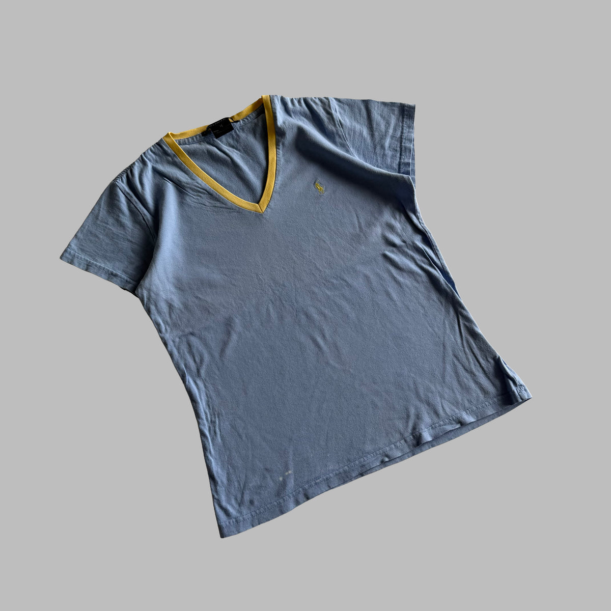 Y2K Ralph Lauren V-Neck Ringer Baby Tee - XS