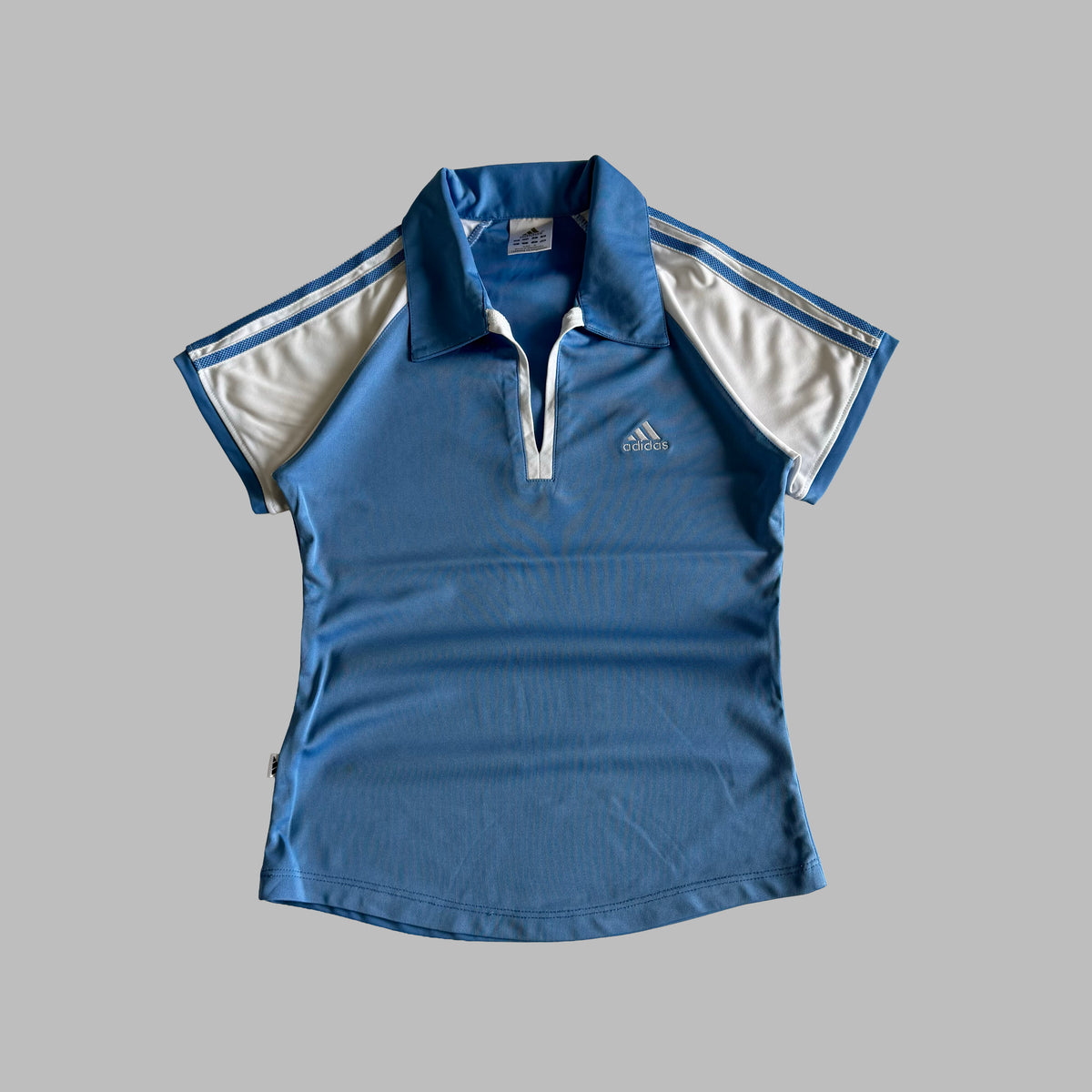 Y2K Adidas Raglan Polo Activewear Top - S