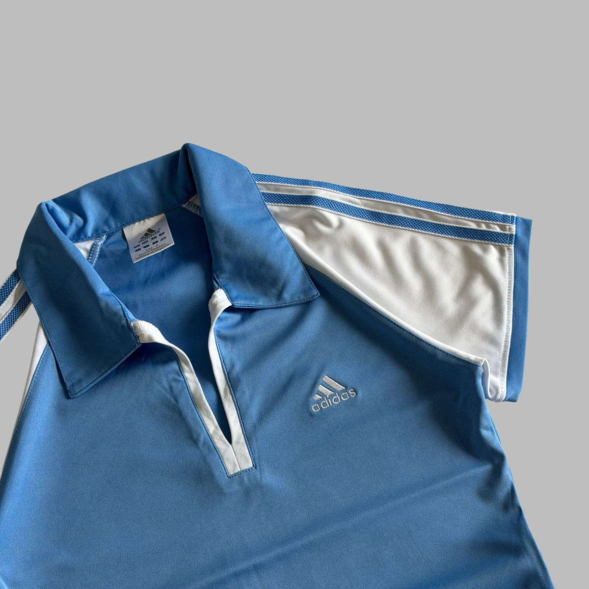 Y2K Adidas Raglan Polo Activewear Top - S