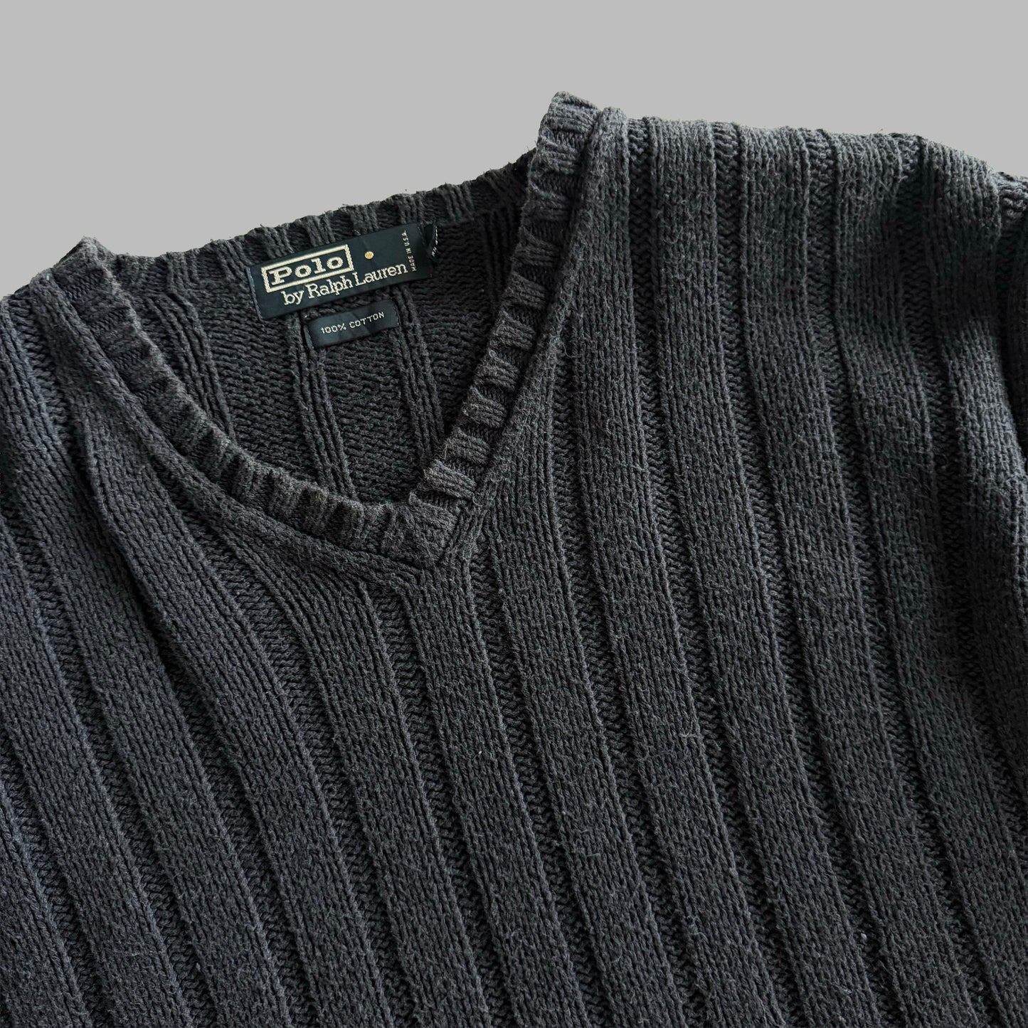 90s Polo Ralph Lauren Ribbed Heavy Knit - M