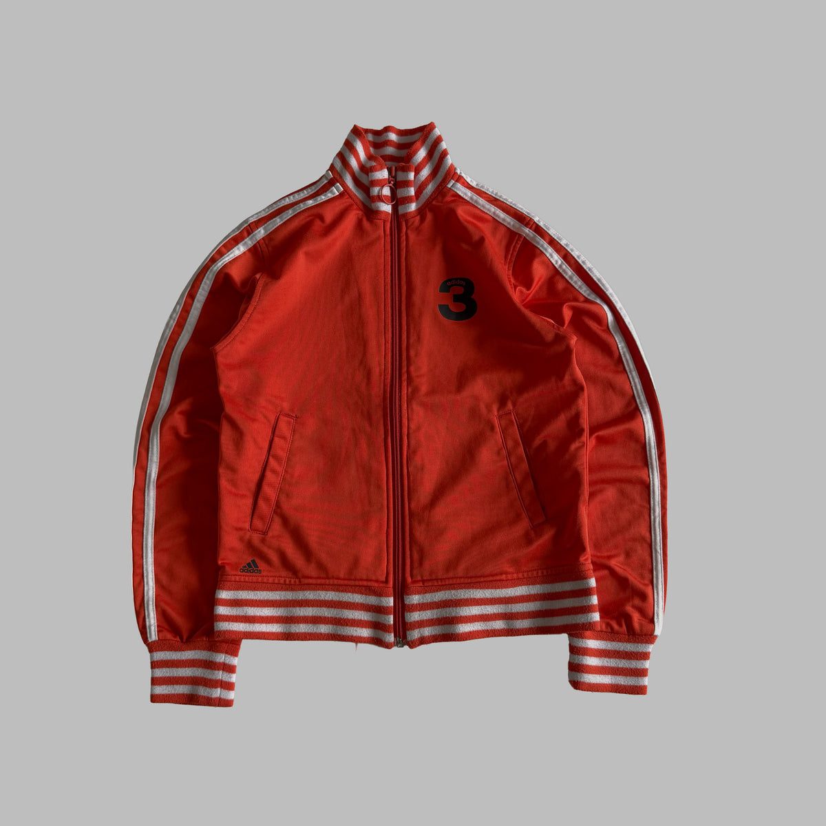 Y2K Adidas Three Stripe Track Jacket - XS/S