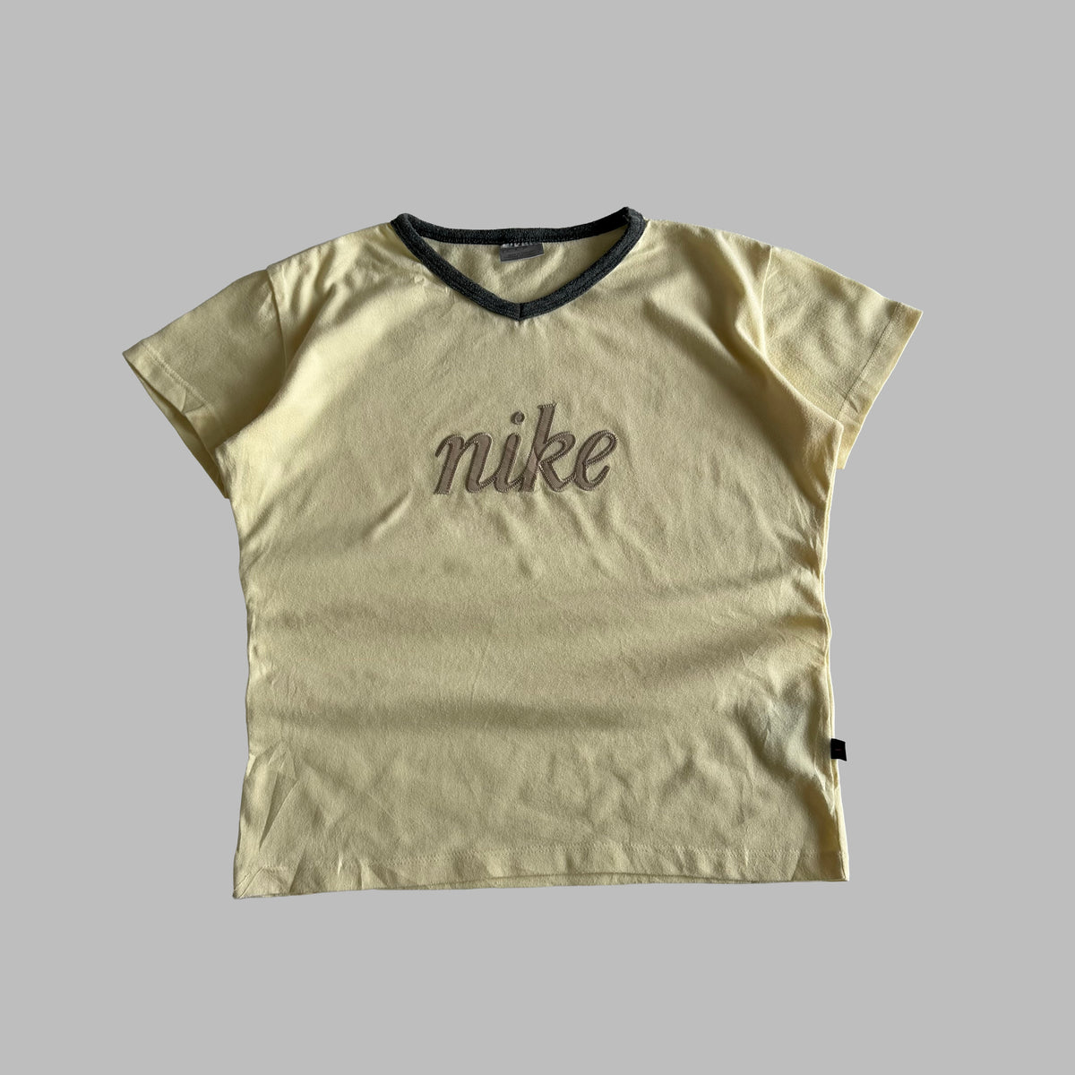 Y2K Nike Spell Out Ringer Baby Tee - S