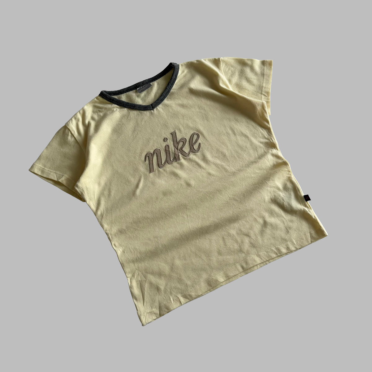 Y2K Nike Spell Out Ringer Baby Tee - S