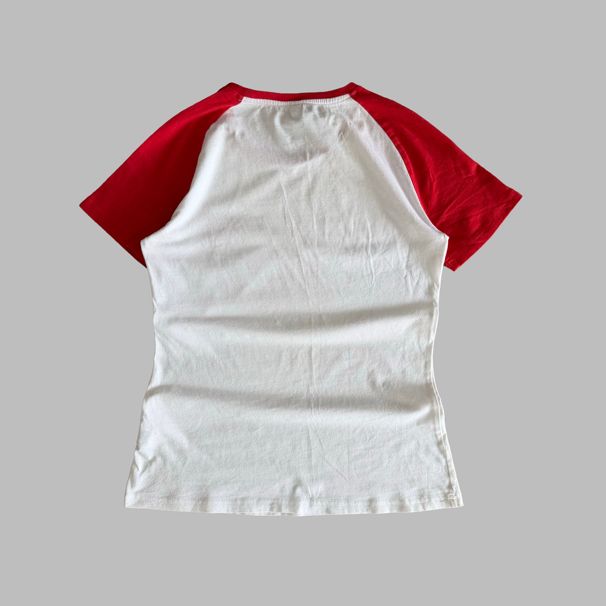 Y2K Adidas Spell Out Raglan Baby Tee - L