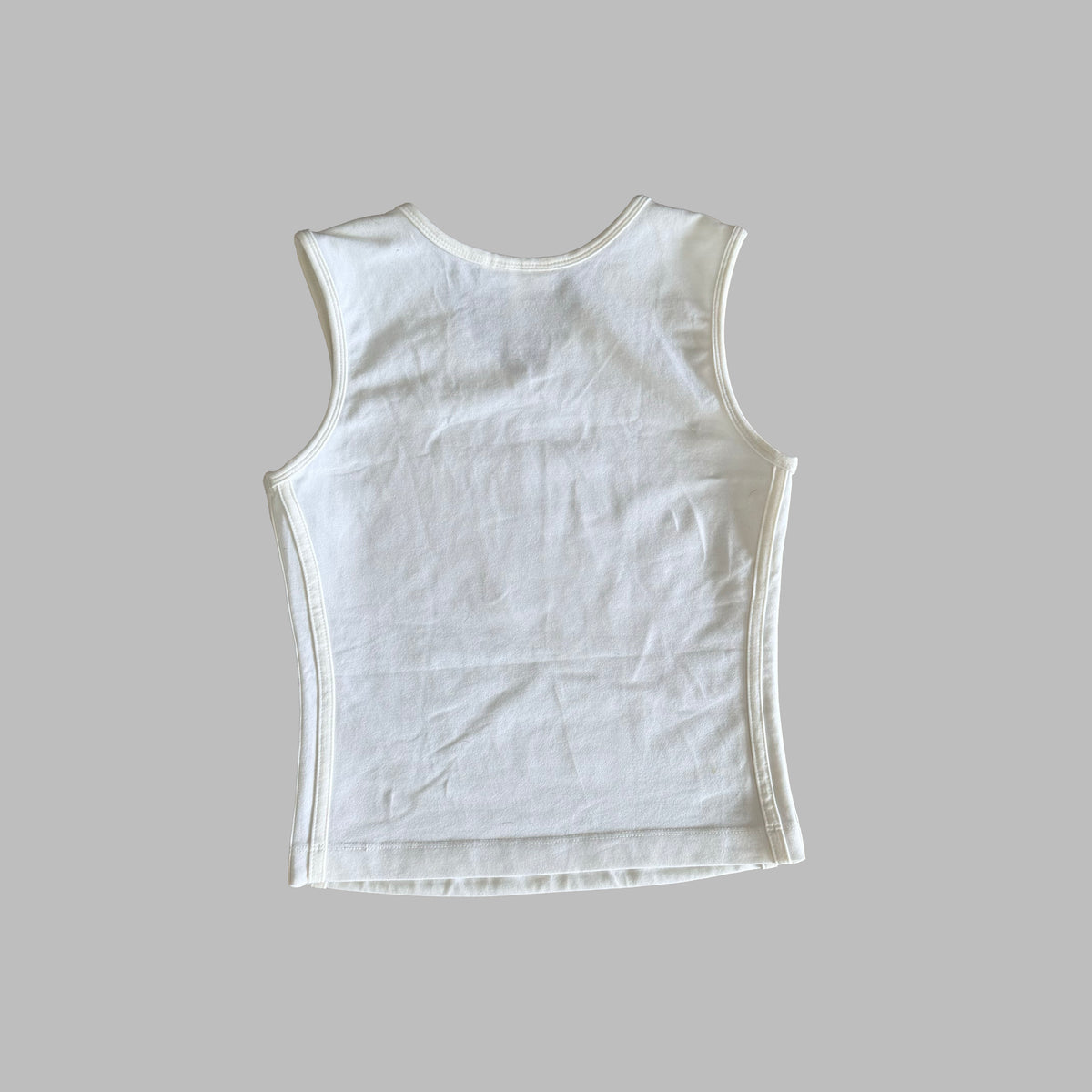 Y2K Adidas Three Stripe V-Neck Activewear Tank - S