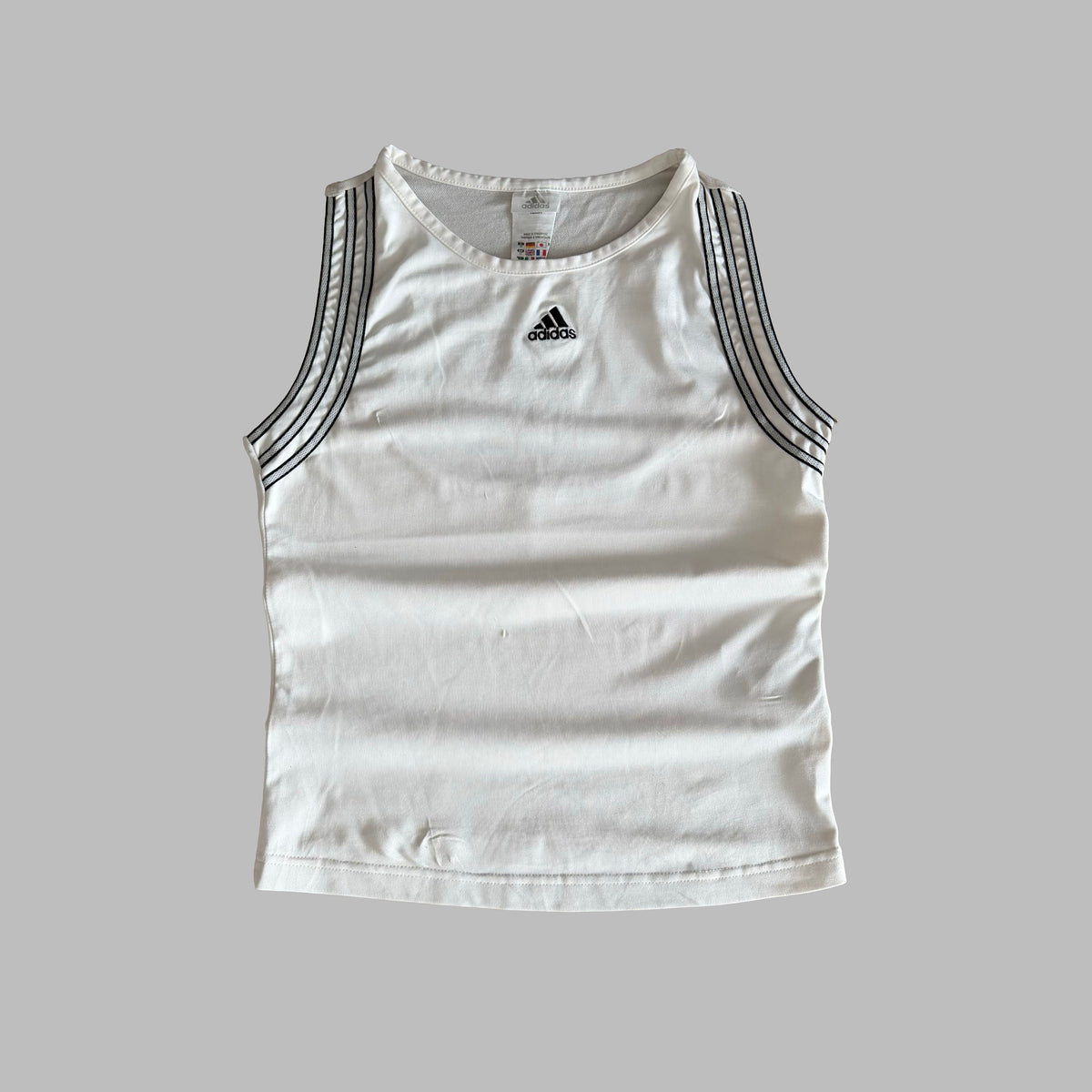 Y2K Adidas Three Stripe Activewear Tank - M/L