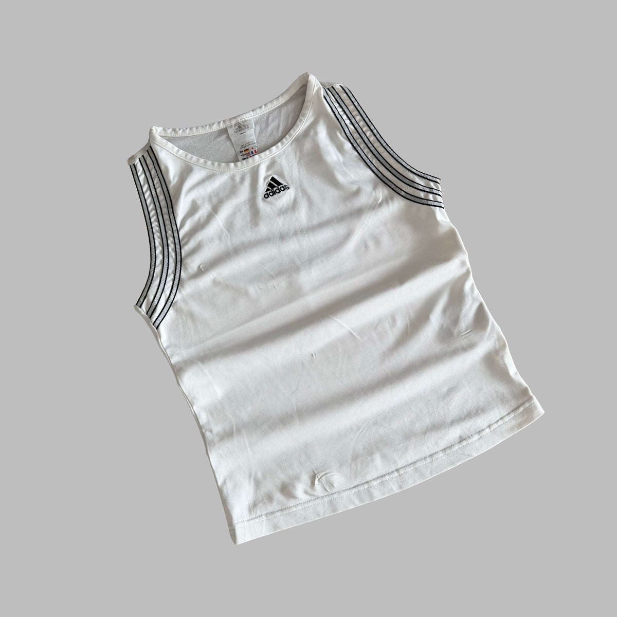 Y2K Adidas Three Stripe Activewear Tank - M/L