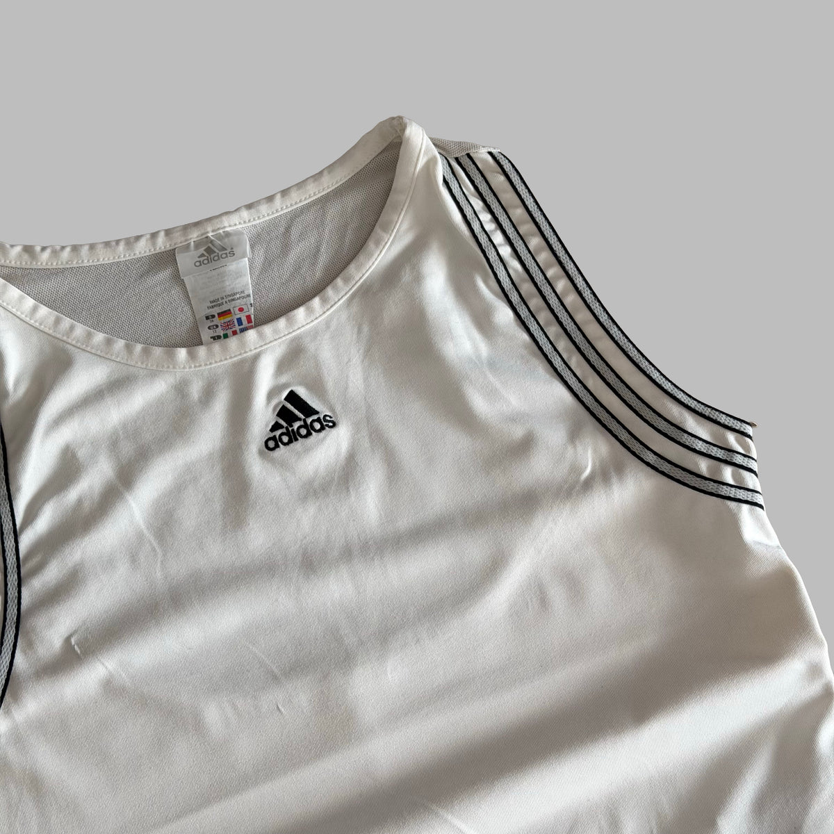 Y2K Adidas Three Stripe Activewear Tank - M/L