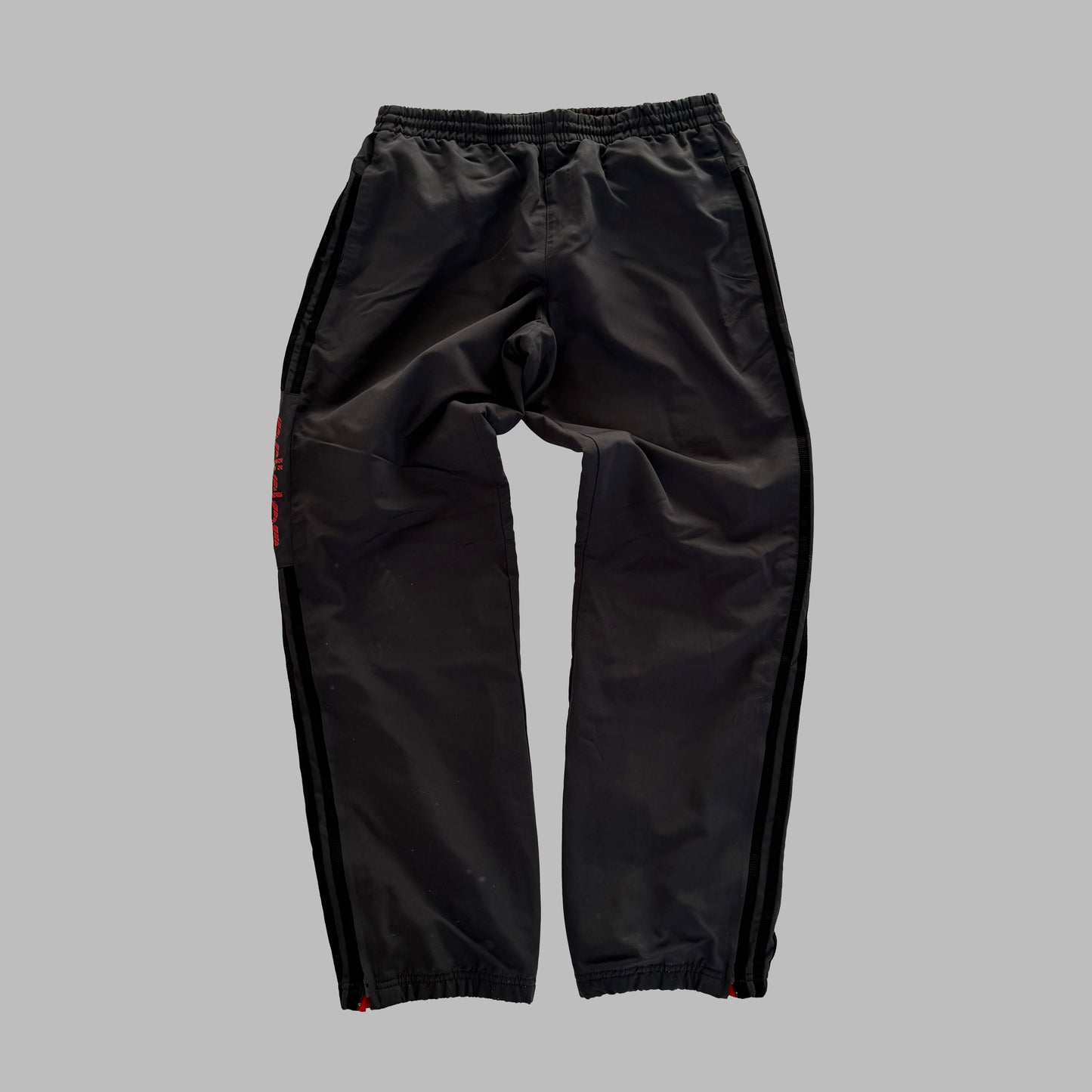Y2K Adidas Three Stripe Baggy Track Pants - M