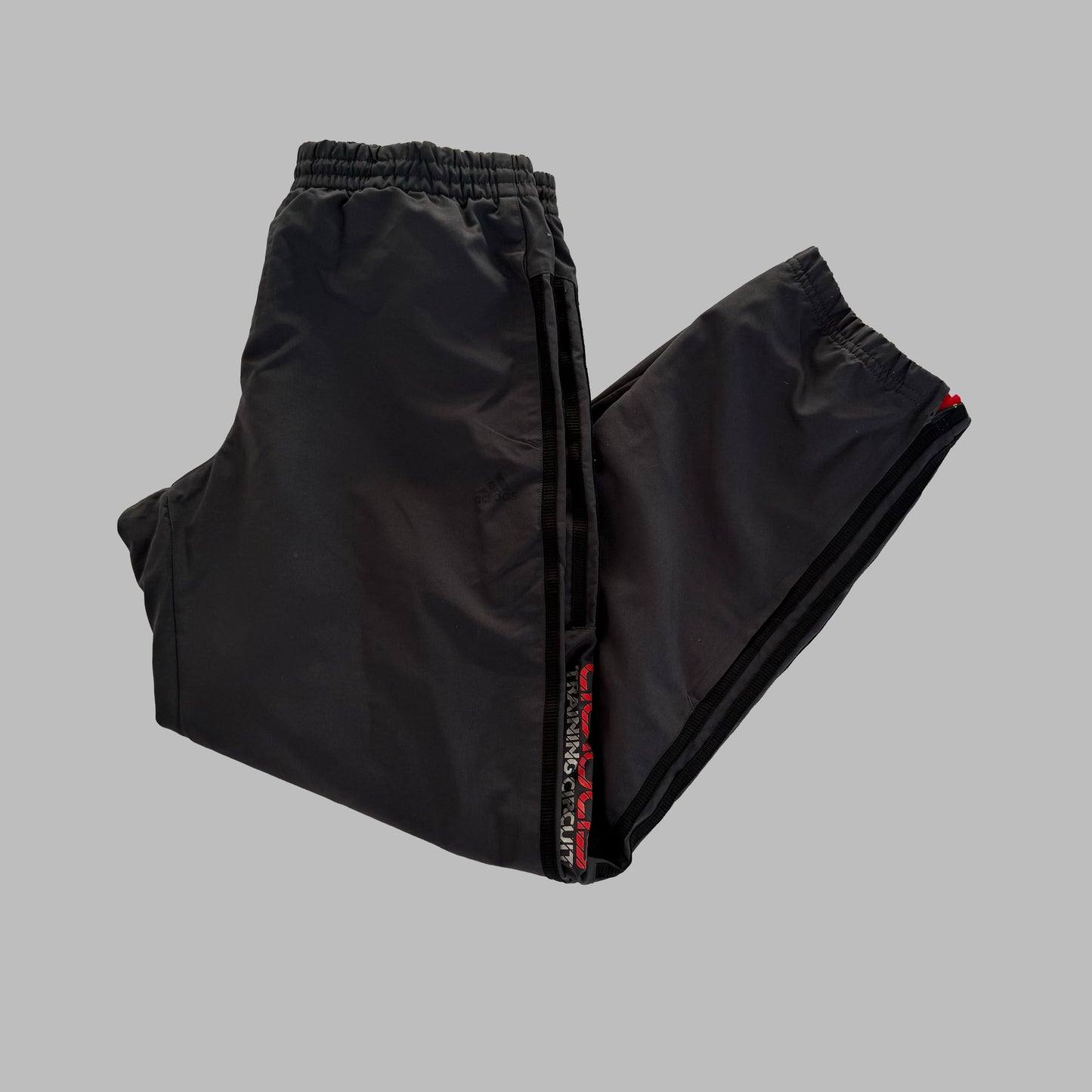 Y2K Adidas Three Stripe Baggy Track Pants - M