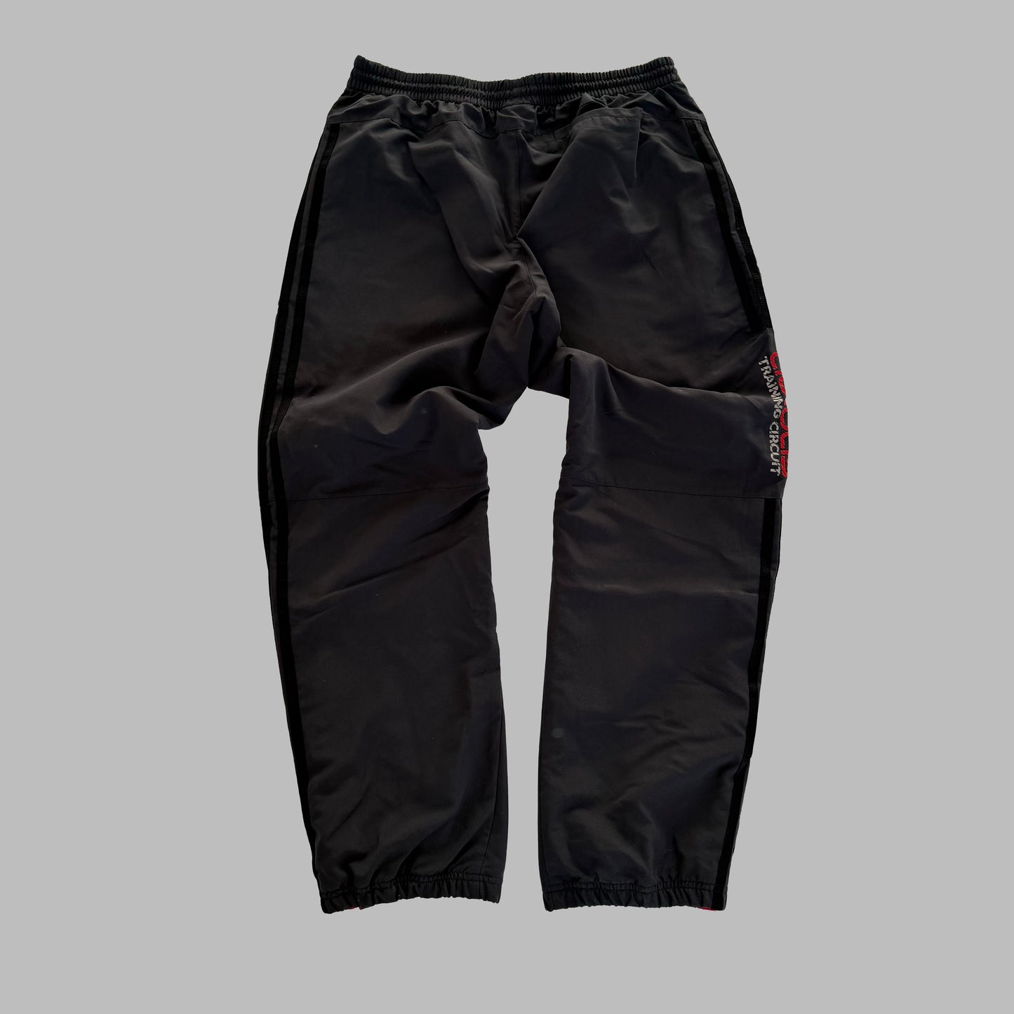 Y2K Adidas Three Stripe Baggy Track Pants - M