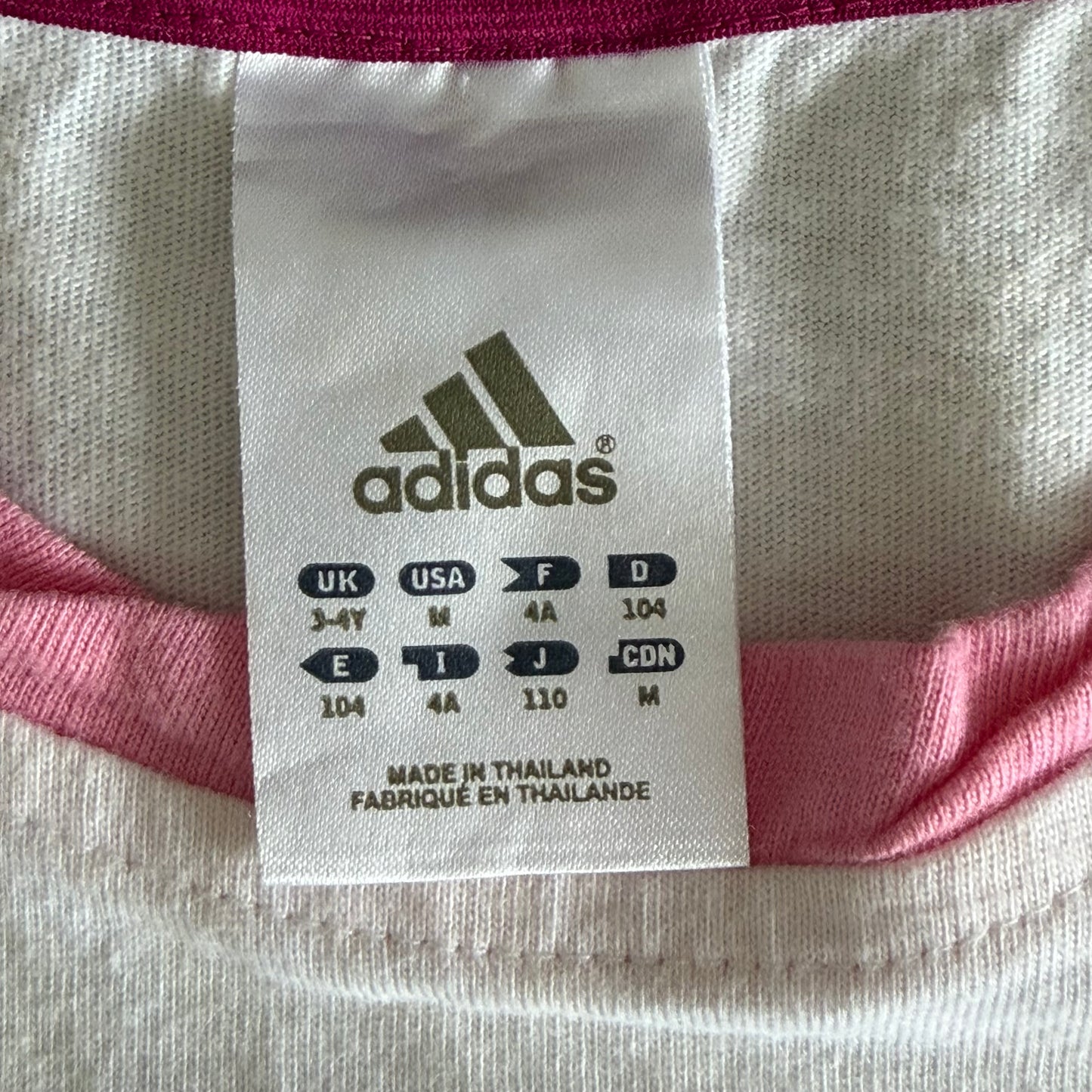 Y2K Adidas Three Stripe Raglan Baby Tee - XXS