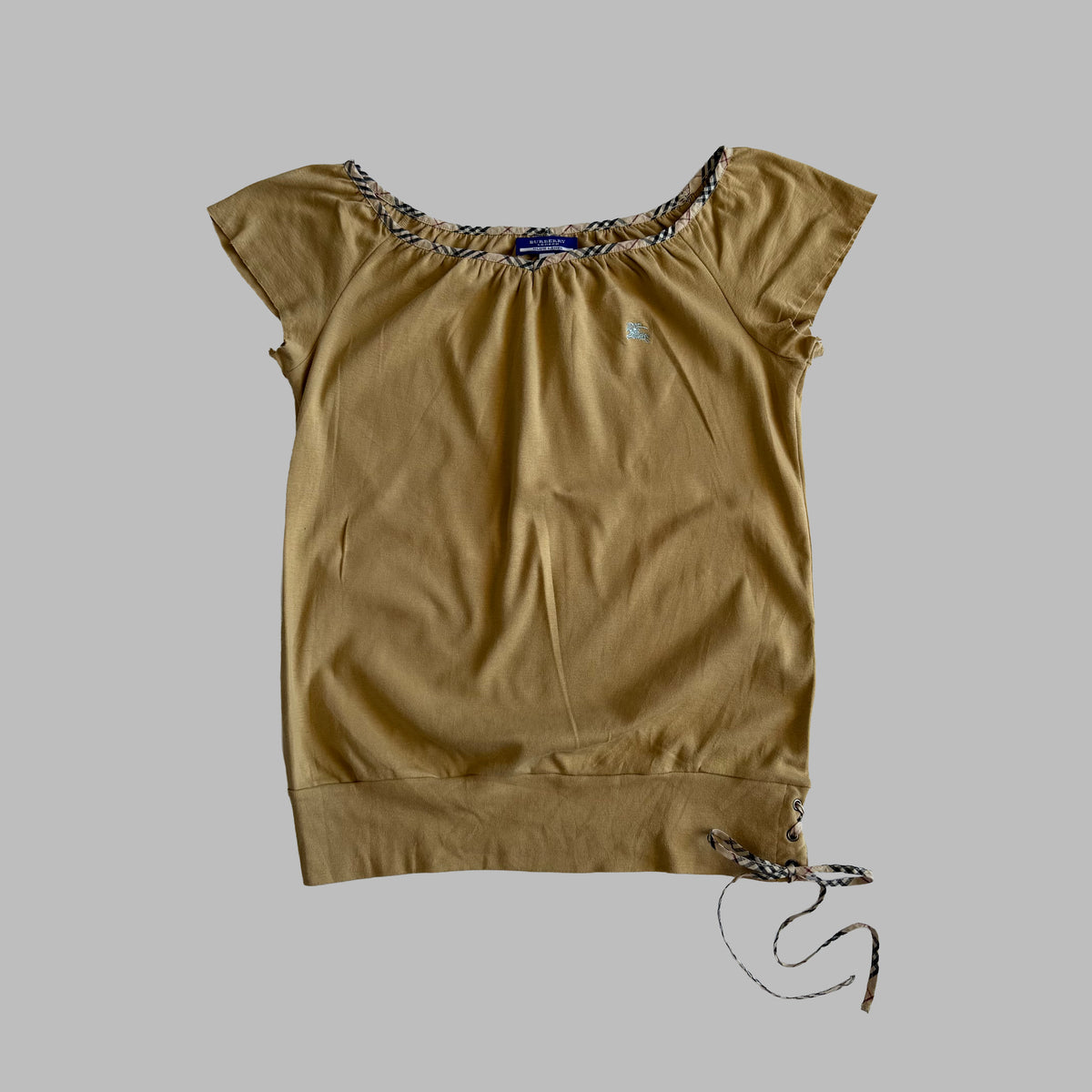 00s Burberry Wide Neck Top - Medium
