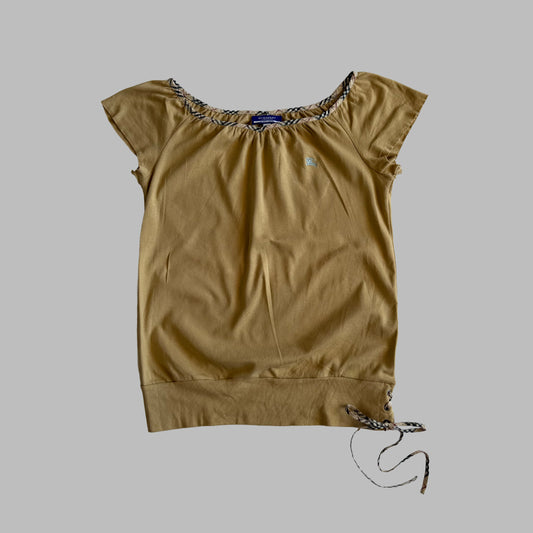 00s Burberry Wide Neck Top - Medium